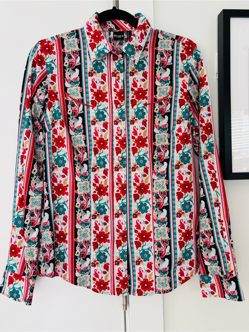 Cruel Denim Co Womens 100% cotton western cowgirl rodeo button up LS size small